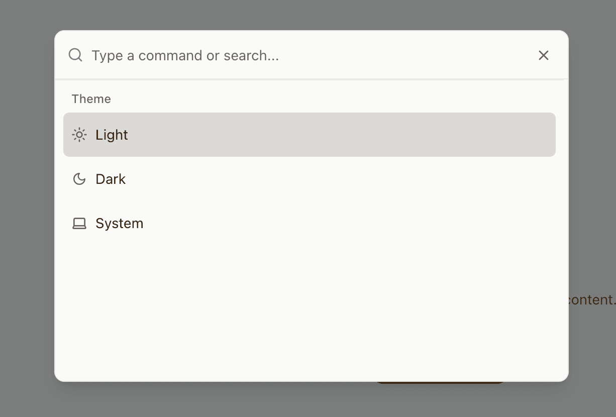 Command Menu with Search
