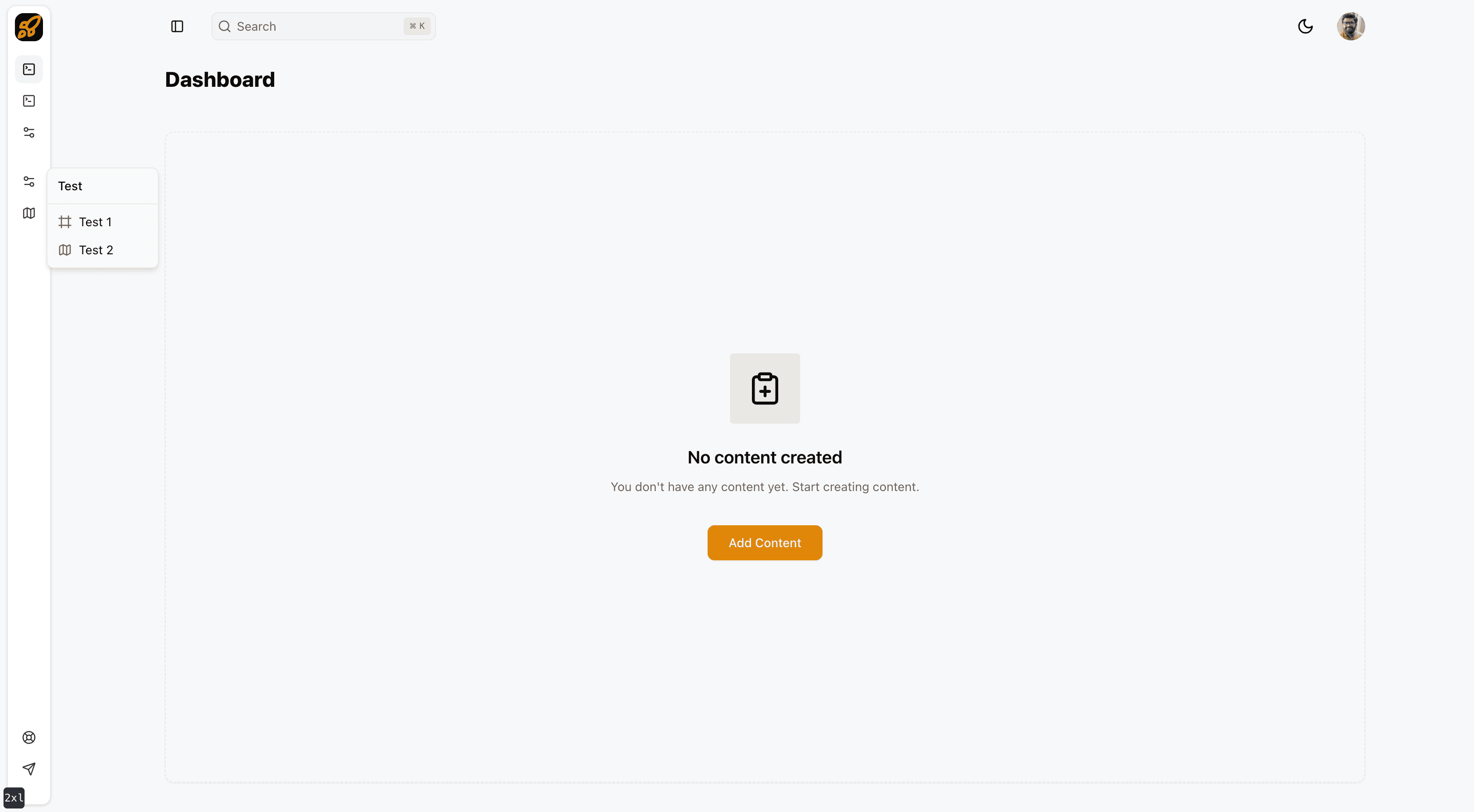 Dashboard Sidebar Layout - Cards