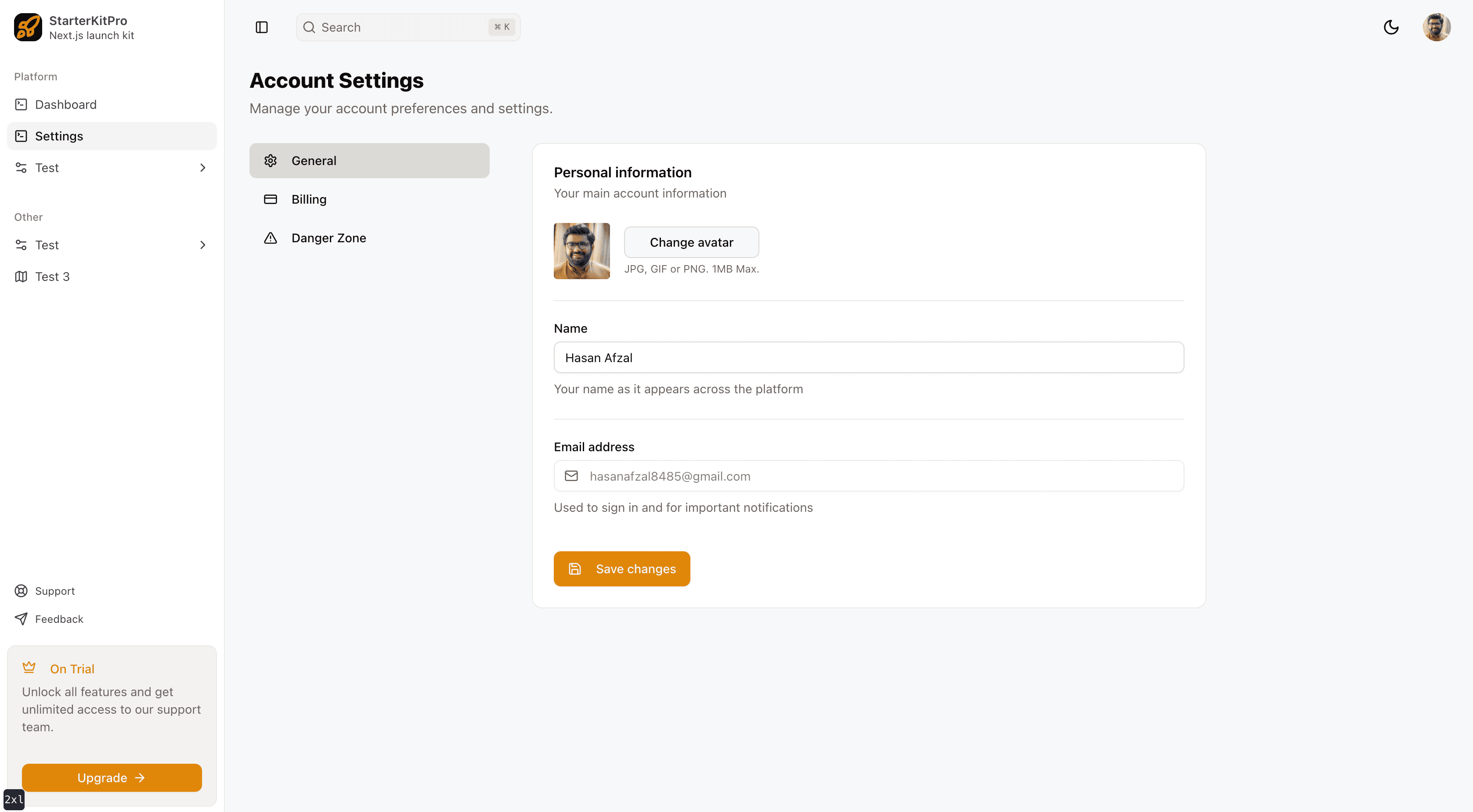 Dashboard Settings