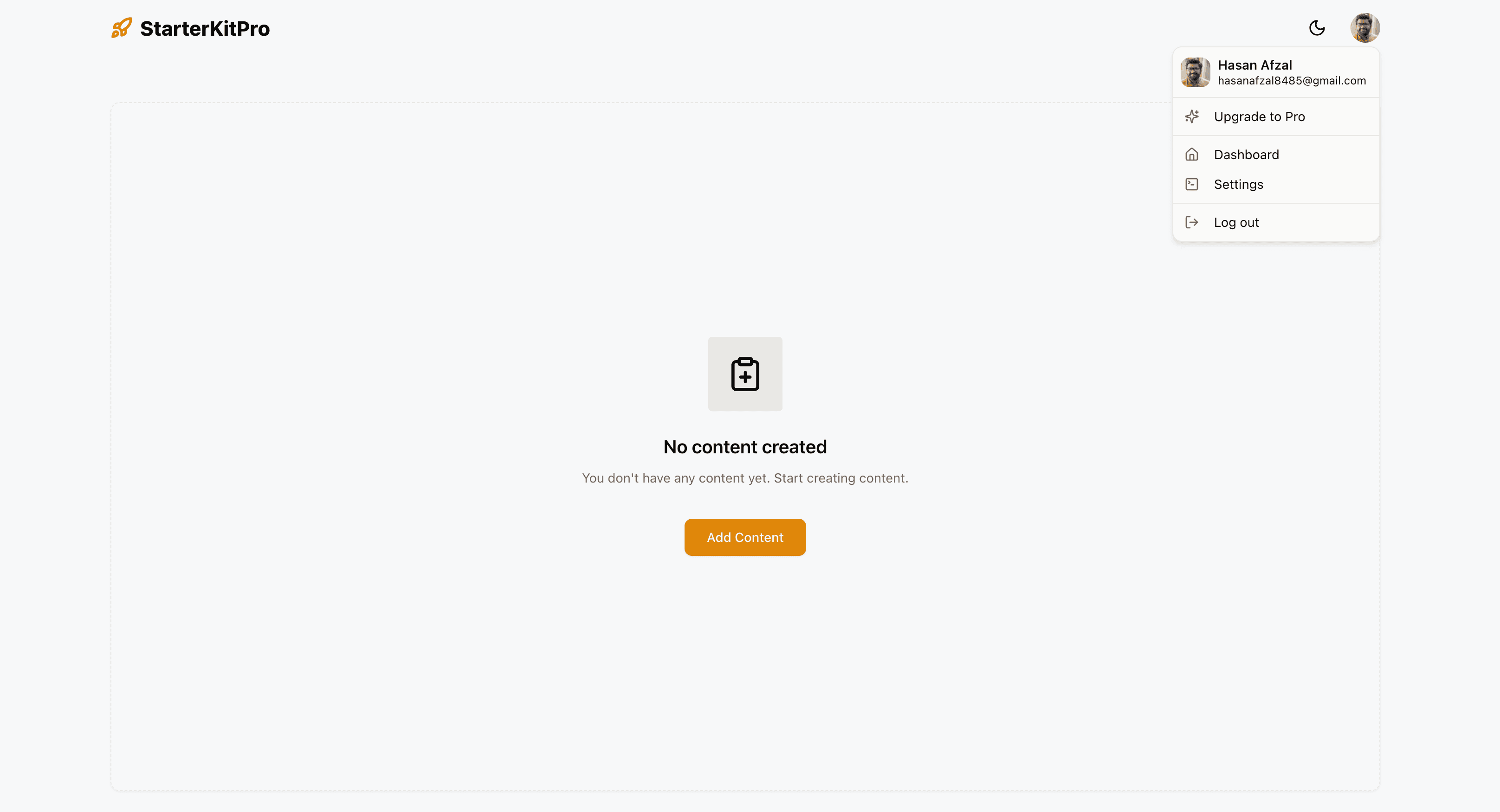 Dashboard Topbar Layout